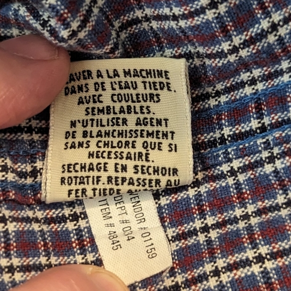 Eddie Bauer Cotton Blue Red PlaidButton Down Collar Long Sleeve Shirt. Men's LT - Picture 5 of 6